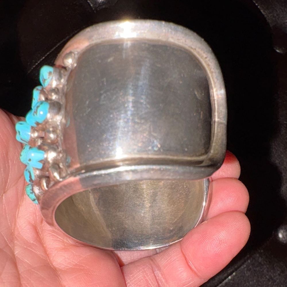 Southwestern Navajo Turquoise and Silver 925 Women's Cuff Bracelet - Picture 7 of 10
